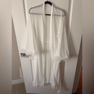 Sheer White Bridal Robe and feather slippers